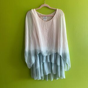 Women's Pink and Silver Tiered Dress